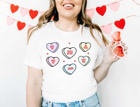 Valentines Day Shirt Conversation Hearts Shirt Candy Hearts Tee Cute Valentine's Tee Galentines Day Gift For Her Be Mine Shirt XOXO Vday Tee