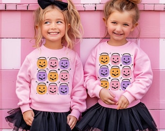 Kids Halloween Sweatshirt Toddler Trick Or Treat Sweatshirt Toddler Jack O Lantern Sweatshirts Fall Sweatshirt Girls Spooky Shirts Cute