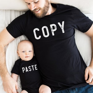 Father&#39;s Day Tee Copy Paste Shirts Copy Paste Dad and Son T-Shirt Matching Father Son Dad Son Shirts Matching Tees Fathers Day Gift New Dads