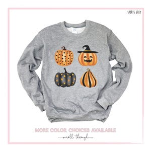 Halloween Sweatshirt Halloween Pumpkins Jack o Lantern Shirt Witch Pumpkin Sweatshirt Halloween Pullover Cute Spooky Crewneck Plus Size image 2