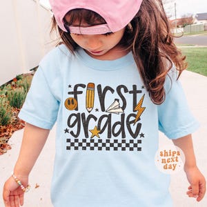 First Grade Shirt Back To School Shirt 1st Grade T-shirt Kids School Tee Girls 1st Day Of School Shirt First Day Of First Grade Teacher Gift