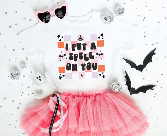 Toddler Halloween Shirt I Put A Spell On You Shirt Halloween Shirt Witch Spell Shirt Fall Toddler Shirt Kids Boo Shirt Let's Go Ghouls Cute