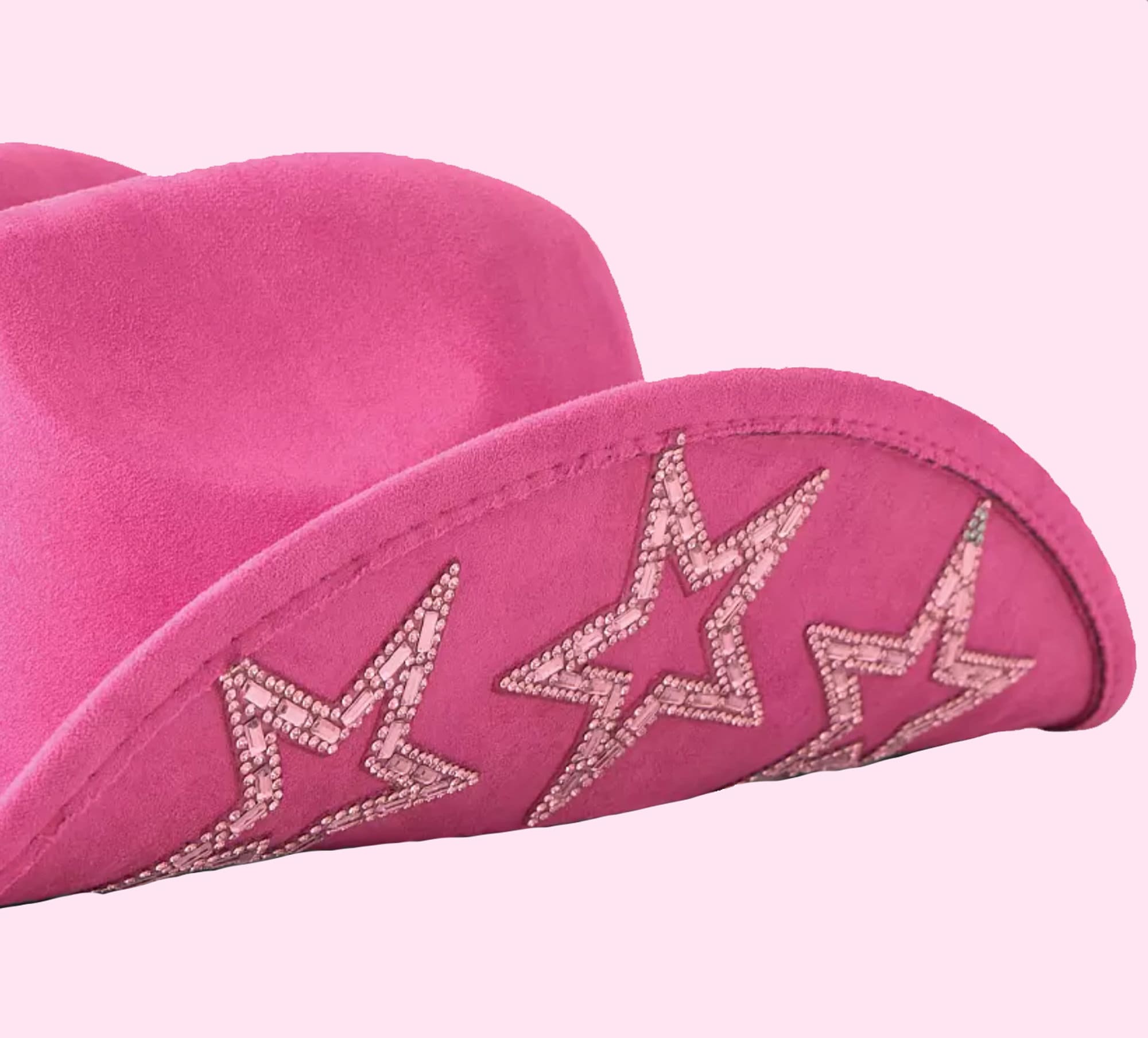 Fuchsia Rhinestone Paved Band Cowboy Western Hat Girls Western Cowboy Suede Hat - Americana – Camelia Mexican  main image 2