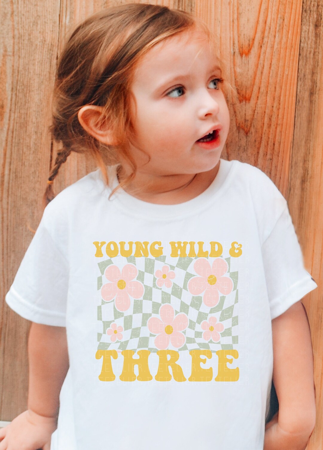 "Young Wild And Three" Girls 3rd Birthday Shirt - Toddler Birthday Outfit - View #4
