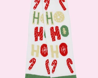 Chaussettes de Noël confortables Chaussettes Ho Ho Ho Bas de Noël Chaussettes d'hiver Chaussettes de fête Chaussettes duveteuses Cadeaux de Noël pour elle Cadeaux de fête