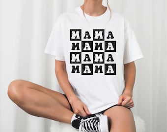 Mama Shirt, Checkered Mama Tee, Mother's Day Shirts, Retro Checker Mama Shirt, Cool Mom Shirt, Trendy Mama Shirt, Gift For Mom, Graphic Tee