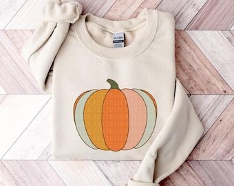 Pumpkin Sweatshirt Cute Fall Sweatshirt Halloween Shirt Thanksgiving Crewneck Pullover Sweater Hello Autumn Sweater Gift For Her Trendy