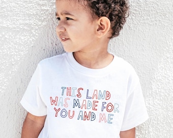 This Land Was Made For You And Me Shirt 4th Of July Graphic Tee Fourth Of July Shirts Independence Day Unity Matching Kids Tee Toddler Baby