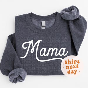 Mama Sweatshirt Retro Mama Shirt Boho Mama Crewneck Pullover New Mom Gifts Mama Outfit Pregnancy Announcement Shirt Christmas Gift For Mom