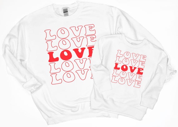 Mommy and Me Valentine s Sweatshirts Mother Daughter Shirts Retro Love Matching Shirts Mama toddler Valentines Outfit cute Mom Sweatshirt Etsy Canada