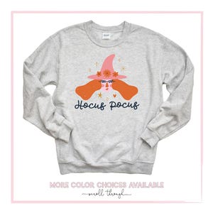 Halloween Sweatshirt, Hocus Pocus Sweater, Witch Witches Long Sleeve Halloween Pullover, Cute Spooky Crewneck Sweater, Plus Size Bild 2