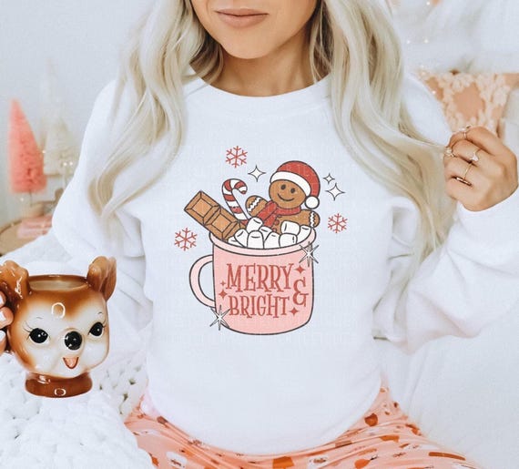 Christmas Sweatshirt Merry and Bright Gingerbread Latte Shirt