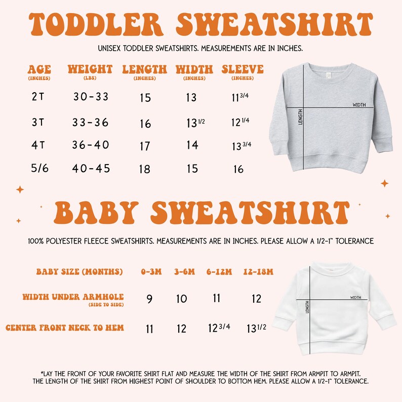a baby sweater with measurements and measurements for it