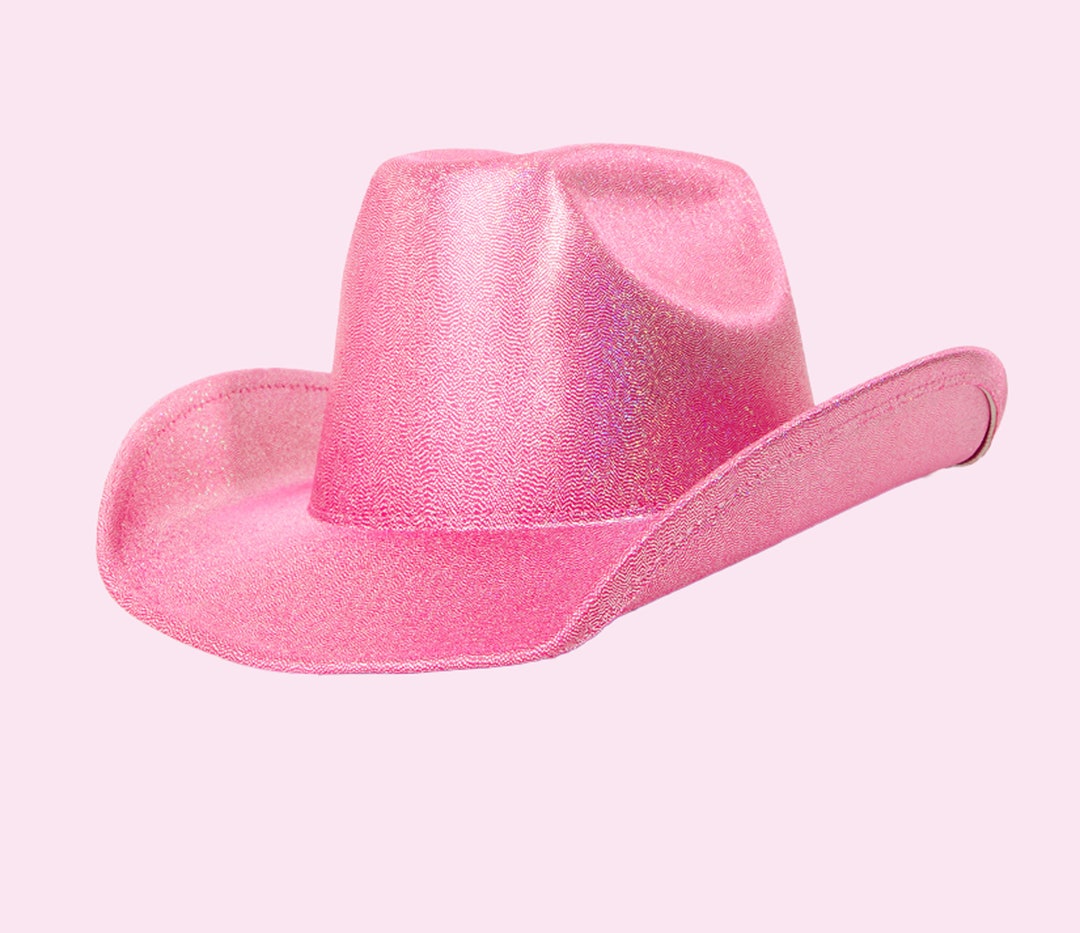 Cowboy Hat Iridescent Glitter Cowgirl Hat Pink Bachelorette  display picture 3