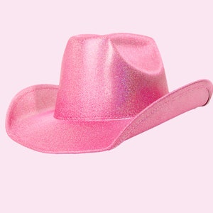 Cowboy Hat Iridescent Glitter Cowgirl Hat Pink Bachelorette Hat Nashville Bachelorette Cowboy Bach Party Bride Concert Outfit Gifts For Her