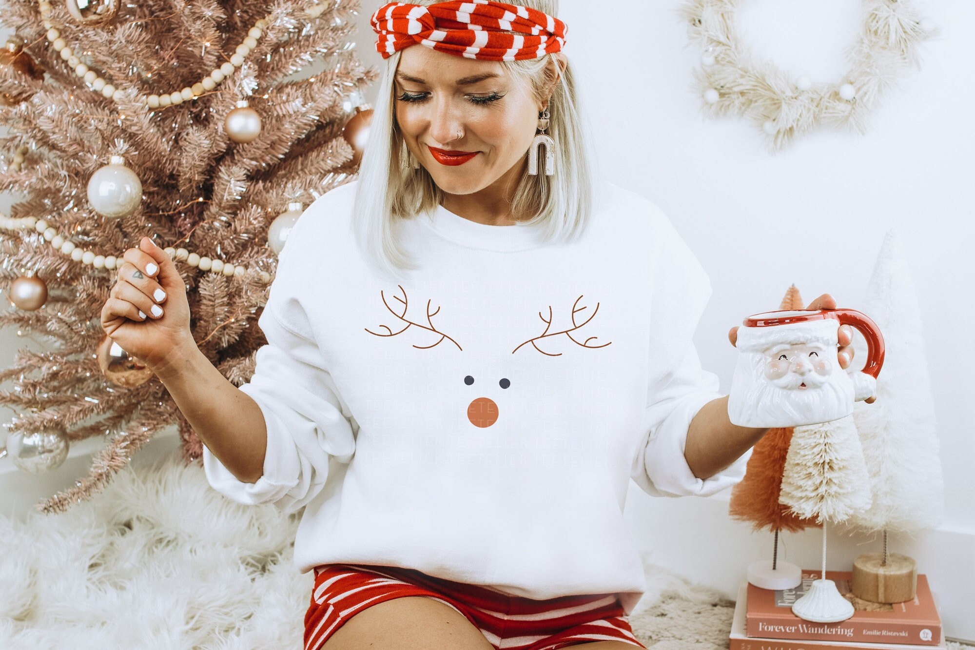 Reindeer Sweatshirt - Etsy