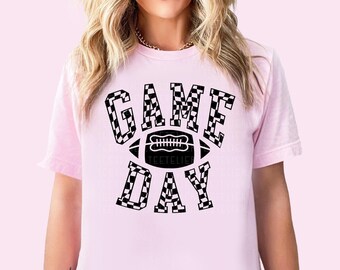 Game Day Shirt Checkered Football Shirt Cute Football Game Shirt Game Day Shirt Cute Football Mom Shirts Womens College Football Outfit