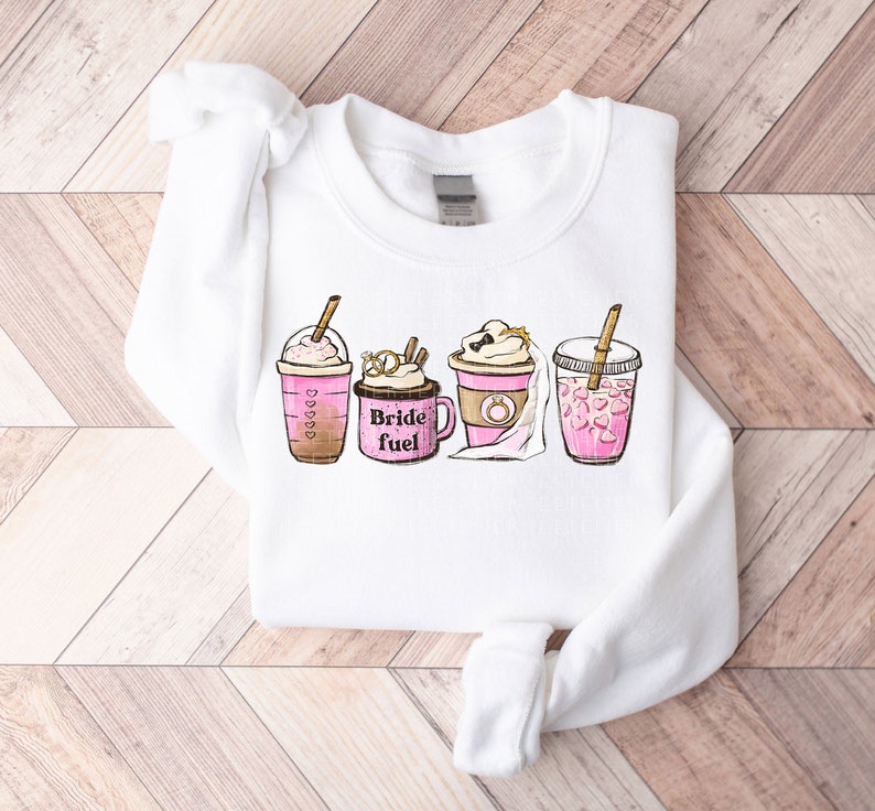 Bride Sweatshirt, Bride Fuel Shirt, Wedding Planning Cute Gift For New Bride, Bride To Be, Bridal Shower Gift, Coffee Iced Latte Lover image 1