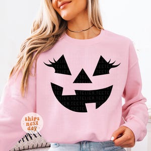 Halloween Sweatshirt Jack O Lantern Sweatshirt Pumpkin Sweatshirts Fall Sweatshirt Halloween Pullover Cute Spooky Crewneck Sweater Plus Size