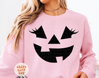 Halloween Sweatshirt Jack O Lantern Sweatshirt Pumpkin Sweatshirts Fall Sweatshirt Halloween Pullover Cute Spooky Crewneck Sweater Plus Size