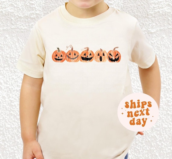 Pumpkin Shirt Halloween Shirt Pumpkin Tee Shirt For Kids Jack o Lantern Halloween Graphic Shirt Cute Spooky Fall Shirts Toddler Shirt