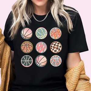 Basketball Shirt Basketballs T-shirt Game Day Tee Basketball TShirt Womens Basketball Shirts Gift For Her Basketball Mom Shirt Plus Size Tee image 2