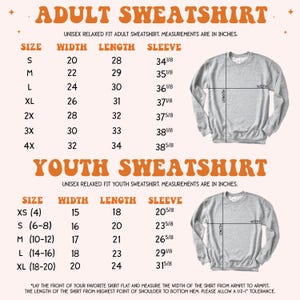 an adult sweat shirt measurements chart for a youth sweat shirt