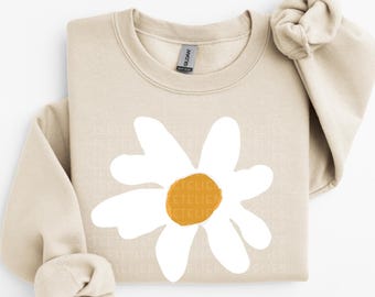 DAISY Sweatshirt Groovy Shirt Matching Daisy Sweatshirts Retro Floral Sweatshirts Cute Flower Sweatshirt Daisy Shirts For Women Fall Outfit