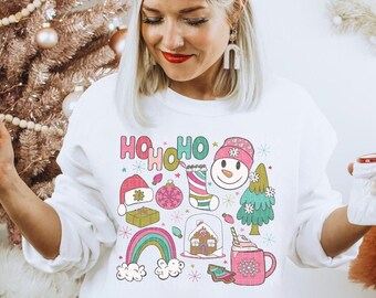 Christmas Sweatshirt Groovy Holiday Sweatshirt Little Things Doodles Xmas Crewneck Sweater Apparel Gift For Her Kids Sweatshirt Toddler