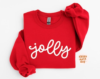 Jolly Sweatshirt Christmas Sweatshirt Womens Xmas Gift For Her Festive Sweatshirt Holiday Sweater Matching Sweatshirt Kids Shirt Toddler