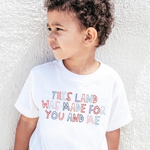 This Land Was Made For You And Me Shirt 4th Of July Graphic Tee Fourth Of July Shirts Independence Day Unity Matching Kids Tee Toddler Baby