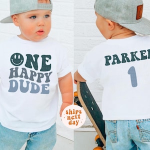 One Happy Dude T-Shirt Birthday Shirt First Birthday Shirt 1st Birthday Tee Birthday Boy Shirt Baby Birthday Toddler Shirts Birthday Gift
