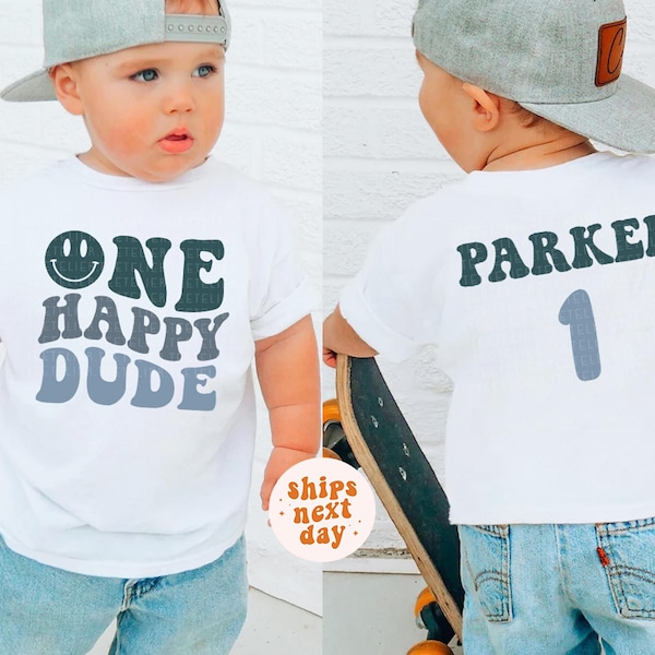 One Happy Dude T-Shirt Birthday Shirt First Birthday Shirt 1st Birthday Tee Birthday Boy Shirt Baby Birthday Toddler Shirts Birthday Gift