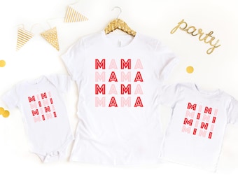 Valentines Mama and Mini Matching Shirts, Valentines Day Shirts Mom Baby Toddler Valentine's Retro Mommy and Me Shirts, Matching Outfits
