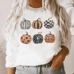 Thanksgiving Sweatshirt Pumpkin Sweater For Women Thanksgiving Outfit Halloween Mom Fall Crewneck Pullover Sweater Kids Toddler Matching 画像 1