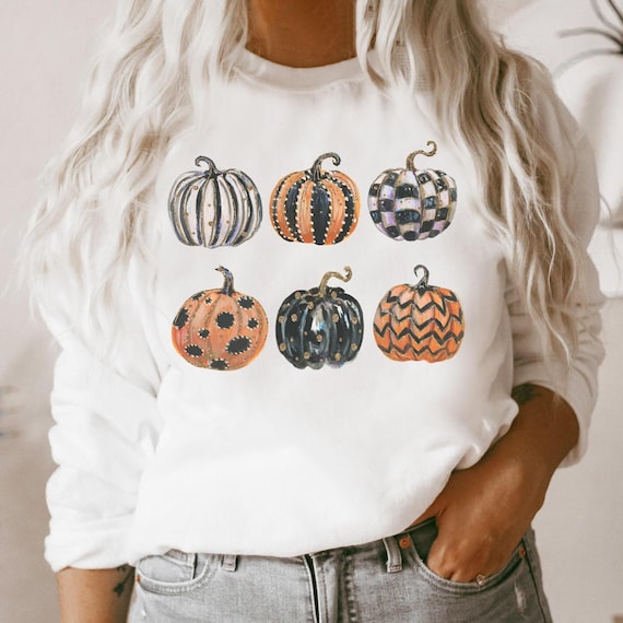 Thanksgiving Sweatshirt Pumpkin Sweater For Women Thanksgiving Outfit Halloween Mom Fall Crewneck Pullover Sweater Kids Toddler Matching