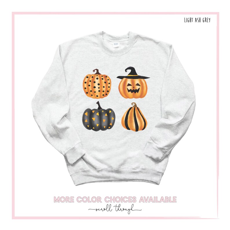 Halloween Sweatshirt Halloween Pumpkins Jack o Lantern Shirt Witch Pumpkin Sweatshirt Halloween Pullover Cute Spooky Crewneck Plus Size image 3