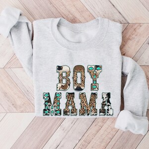 Boy Mama Sweatshirt Mama Shirt Western Mama Crewneck Cowhide Shirt Mothers Day Gift For Mom Outfit Mama Loungewear Announcement Sweatshirts image 3