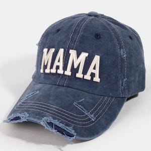 Mama Embroidered Hat Distressed Denim Cap Mama Baseball Cap Mothers Day Gift Mama Hat Gift For Mom Hats For Women UNISEX