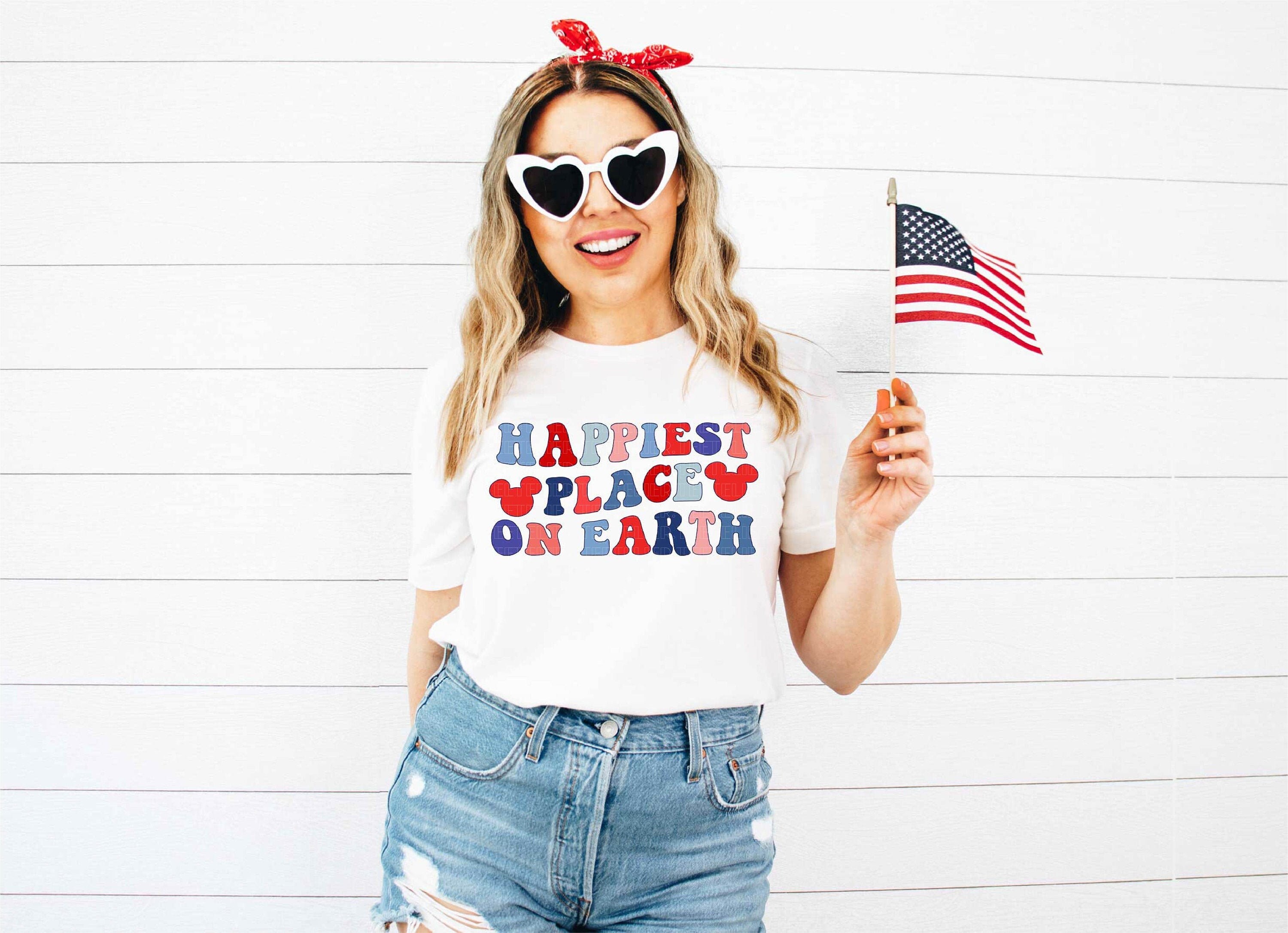 Happiest Place On Earth Shirt, 4th Of July Disney Shirts, Disneyland …