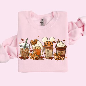 Fall Coffee Sweatshirt Mouse Ears Coffee Lover Shirt Pumpkin Spice Latte Drink Cup Cute Halloween Fall Shirt PSL Lover Gift Halloween Shirt image 7