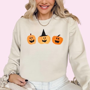 Pumpkin Sweatshirt Halloween Sweatshirts Retro Jack O Lantern Sweatshirt Autumn Shirt Thanksgiving Sweatshirts Cute Gift For Her Plus Size