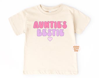 Aunties Bestie Shirt Cute Gift From Aunt Family Baby Bodysuit I Love My Aunt Shirt Retro Baby Shirt Baby Shower Gift Toddler Shirt Kids