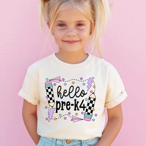 Pre-K4 Shirt Back To School Shirt Kids Hello PreK4 Tee Girls 1st Day Of School Shirt First Day Of School Shirts Pre-K4 Teacher Gift