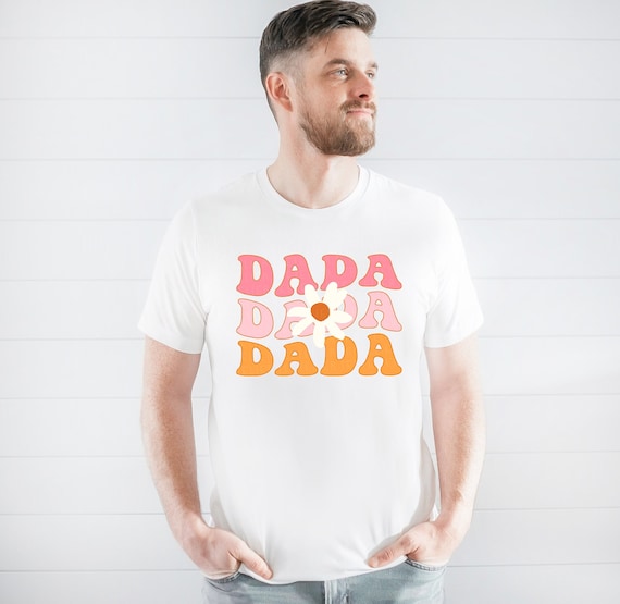 Dada Shirt Daisy Dad Tee Retro Dad Shirt Trendy Dad Tshirt Fathers Day Gift For Dad New Dad Announcement Tee Groovy Dad Pregnancy Reveal