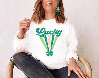 Lucky Sweatshirt, St Patricks Day Sweatshirt, Retro St Patty, St Patty's Day, Lucky Shirt, Shamrock and Shenanigans, Lucky Tee, Unisex