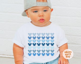 Mouse Ears T-Shirt Happiest Place On Earth Shirts WDW Shirt Groovy Magic Kingdom Tee Kids Toddler Baby Matching Family Retro Vacation Tees
