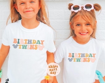 Birthday Twins Shirt Mouse Ears Shirt Matching Twins Shirt Birthday Girl Shirt Matching Twin Birthday Shirt Magic Kingdom Tee Birthday Gift