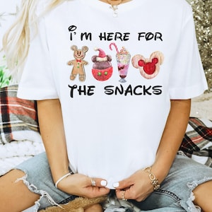 Christmas Shirt, Here For The Snacks T-Shirt, Sweet Christmas Snacks Shirt, Happiest Place, WDW,Mouse Ears Vacation Shirts, Cute Graphic Tee