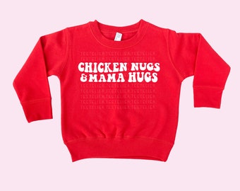 Boys Valentine Sweatshirt Kids Valentines Sweatshirt Toddler Sweatshirt Boy Valentines Shirts Kids Valentines Day Sweatshirt Chicken Nugs